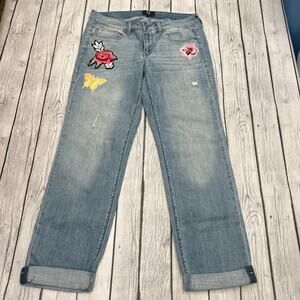 G by Giuliana Women's Straight Leg With Patches Jeans size S